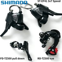 AliExpress Shimano ST-EF41 Bike Shift/Brake Lever 3x7 Speed RD-TZ500 Bike Rear Derailleur FD-TZ500 Front Derailleur