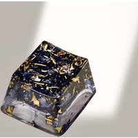 2024 New original resin personalized metal gold foil key cap transparent diy cross axis mechanical keyboard key cap 1pcs