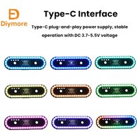 8 Modes LED Colorful Taillights Flow Lights Type C Flashing Gradient Breathing Rotating Lights For Drone Modification Motorcycle