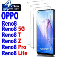 2Pcs/4Pcs Tempered Glass For OPPO Reno8 Lite Pro T Z 5G Screen Protector Glass Film