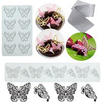 Butterfly style Sugar Flipping Silicone Lace Pad DIY Leaf Patterns Chocolate Thin Crisp Dessert Decorating Tool Cake Baking Mold