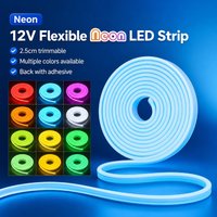 5/4/3m 12V LED Neon Light Strip 11 Light Colors Wire/DC Plug Dimmable Waterproof Flexible Silicone Lamp DIY Home Wall Decoration
