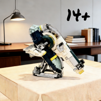 2026 New Attack Of The Clones Jango Fett Starship Building Star Wars Toys Suitable For Boys And Girls Aged 14+ Birthday Gifts