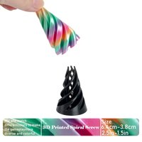 Mini Spiral Screw Rotating Pyramid Toy 3D Printed - Lightweight Dual-Color Interlocking Desk Decor for Adults Kids Gift Idea