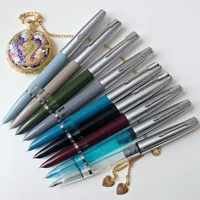 NEW Wingsung 601 Press Piston Fountain Pen Iridium EF/F Nib Steel Cap Vacumatic Resin Ink Pen School Stationery Gifts Supplies