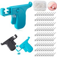 Professional Ear Piercing Gun Kit with 98pcs Stainless Steel Studs Safe Piercing Tool Set for Nose Ear Home Use