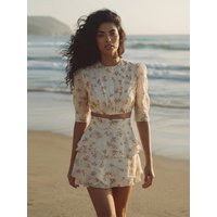 Elegant Printed Chiffon Cropped Shirts Short Skirt Sets Women Pleated Puff Sleeve Tops Ruffles A-line Skirts 2026 Summer Outfits