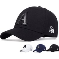 Unisex A Letter Leather Label Embroidery Snapback Baseball Caps Spring and Autumn Outdoor Adjustable Casual Hats Sunscreen Hat