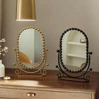 Light Luxury Wrought Iron Vertical Mirror Rotatable Retro Makeup Mirror Bedroom Vanity Mirror Desktop Ornament Photo Props