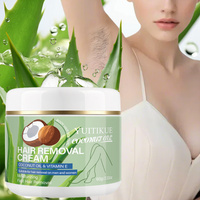 Yuitikue Coconut Oil Hair Removal Cream, 60g Moisturizing Fast Hair Remover with Vitamin E, Unisex Body Hair Removal