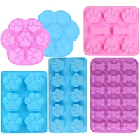 1piece Silicone Paw Cake Bone Chocolate Moulds Food Grade Candy Jelly Molds Puppy Dog Paw and Bone Silicone Mold Dog Treats