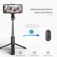 Cell Phone Selfie Stick Tripod Bluetooth Remote Wireless Selfi Stick Phone HolderStand with Beauty Fill Light for Phone
