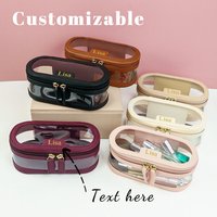Customized multi-color PU leather PVC makeup and washroom bag with large storage capacity and waterproof makeup bag