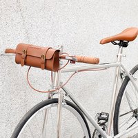 Motorcycle Saddle Storage Bag Leather Bike Handlebar Tool Bag Large Capacity Retro Bicycle Tail Bag for Outdoot Cycling