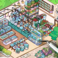 Kawaii art exhibition 3D Garden coffee Landscape Sticker DIY Pocket Cabin Scene Christmas gifts