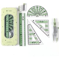 8 In1 Compass Ruler Set Mathematical Geometry Plate Stationery Math For Students Drawing Accessori 2220