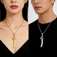 New Creative and personalized engraving knife pendant necklace for men and women wearing 304 stainless steel couple accessories