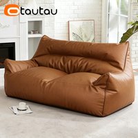 OTAUTAU 1-2 Seat Faux Leather Bean Bag Cover Couch Armchair Pouf Beanbag Cover SF433【No Filler!Need Buy Filler Yourself !】