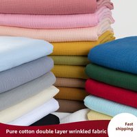 Cotton Double Gauze Fabric Textured Muslin Baby Clothing Dress Apparel Nursery Backdrop Organic Eco Friendly DIY Craft Material