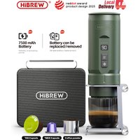 HiBREW Portable Espresso Coffee Machine for Car & Home Camping Coffee Maker Fit Nespresso Dolce Capsule Powder H4C