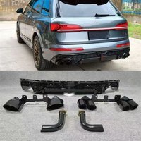 For Audi Q7 SQ7 2020-2023 High Quality ABS Bright Black Car Rear Bumper Lip Diffuser Splitters Spoiler Back Accessories Body Kit