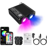 Remote Controlled 32W Dual-Heads 2 Same or Different Light Color RGBW Fiber Optic Light Engine Car Ceiling Sky DIY Starlight KIT