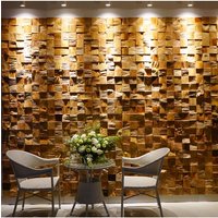 30x30cm Reclaimed Ship Wood Solid Wood Mosaic Tiles for TV Feature Wall Living Room, Antique Wood Grain Texture Natural DIY