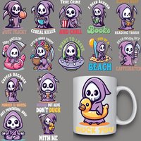 15pcs interesting Skull UV DTF Transfer Stickers, Waterproof Stickers, Stickers, Suitable for DIY,Crafts For 16 oz glass