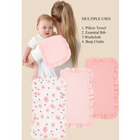 3Pcs/Set Soft Muslin Cotton Gauze Shoulder Rag Baby Burping Pad Ruffle Newborn Baby Burp Cloths