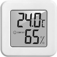 White Mini Electronic Temperature and Humidity Meter Car Thermometer with Smiling Face Display Refrigerator Thermometer