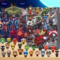 24pcs Advent Calendar 2025 New Spider-Man Iron Man Model PVC Kids Gifts Toy & Hobbies Action Figure Collection