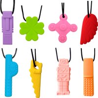 1/5/10pcs Silicone Teether Kids Chew Necklace Sensory Chewy Pendant Oral Motor Toys Therapy Tools for Autism chidren's goods