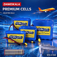 DAWEIKALA 12,8V 4S LiFePO4-Akkupack, wiederaufladbarer Lithium-Eisenphosphat-Akku mit BMS für Solaranlagen, Camping, Wohnmobile und Notstromversorgung