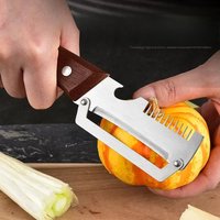 Multifunctional Kitchen Peeler Stainless Steel Scallion Slicer Fruit Vegetable Peeling Tool Sugarcane Peeler Knife
