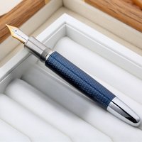 MAJOHN P136 Twilight Blue Resin Fountain Pen Stainless Steel Grip Flex Nib Business Office School Modification Writing Pen ES ER