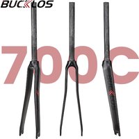 BUCKLOS Carbon Fiber 700C Road Bike Fork Bicycle Fork 28.6 Straight Tube Front Forks Ultralight 700C Fork Fit Quick Release