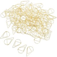 100pcs Waterdrop Paperclips Gold Metal Office Supplies Document File ganizer Teardrop Clips Paper Clamps For Files Binding