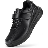 FitVille Mens Wide Walking Shoes Casual Comfortable Oxford Shoe Lightweight Arch Support Non-Slip Leather Business Sneakers