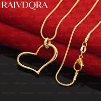 18K Gold Plated Heart Pendant Necklace For Women Anniversary Gift Popular Wild Fashion Romantic Jewelry
