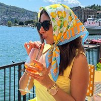 Fashion Print Silk Hairbands Summer Lemon Scarf Women 2026 New Elagant Bandana Neck Kerchief Head Bands Foulard Female Scarfs