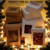 Custom various gift packaging white kraft paper, window box paper, marble box with window, Christmas packaging packaging box
