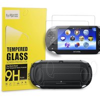 HD Tempered Glass Screen Protector for PS Vita 1000 2000, Front & Back Clear Protective Film Guard Anti-Scratch Bubble-Free