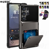 For Samsung Galaxy S26 Ultra S25 S24 S23 S25 FE A17 A56 A37 Card Holder Case Heavy Duty Wallet Hidden Flip Slot Protective Cover