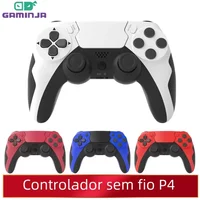 GAMINJA Kabelloser Controller Bluetooth Gamepad Doppelte Vibration 6-Achsen-Joypad Touchpad Mikrofon Kopfhöreranschluss Für PS4 PS3 PC