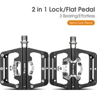 AliExpress West Biking WEST BIKING 2 In 1 Bicycle Pedals DU+Bearing Anti-slip Flat Pedals MTB Road Bike Self-Locking Pedal Cycling Part Accessories