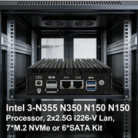 Mini PC Intel 3-N355 N350 N150 Windows 11 Pro Supports 7*M.2 NVMe or 6*SATA Kit 2*2.5G LAN Fanless Industrial Mini PC
