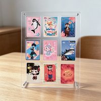 Acrylic Transparent Card Frame Display Stand, Desktop Compartmentalized Small Card Storage Rack, Game Card Celebrity Card Vertical Display Stand Frame