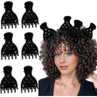 6-piece fluffy hair clips, for securing the ends of curly hair, and hair root lifting clips