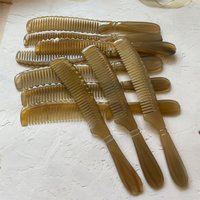 Natural Buffalo Horn Massage Comb Anti-static Multifunction Fine Teeth Hair Comb Seamless Smooth Narrow Edge Horn Comb