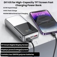 DIY Power Bank Main Board 22.5W Fast Charging Module 0.96'' TFT Display PD QC FCP SCP VOOC For 3.7V Lithium Battery Type-C USB